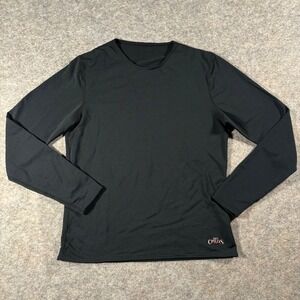 Hot Chillys Thermal Base Layer Shirt Black L Made in USA Ski Long Sleeve Crew